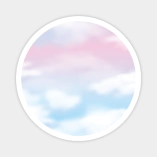 Cute Pink And Blue Sky Clouds Background Magnet